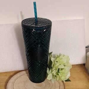 Starbucks Dark Teal Textured Tumbler with Straw
